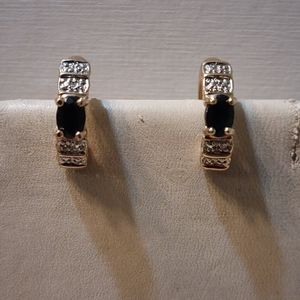 Sapphires with Diamonds Vermeil Fashion Earrings